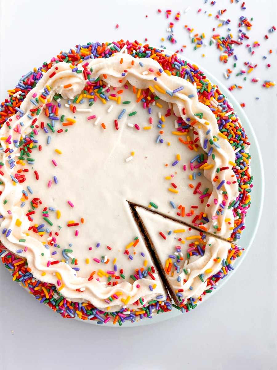 Funfetti Layered Cake with Edible Sugar Cookie Dough Filling and Vanilla&nbsp;Buttercream